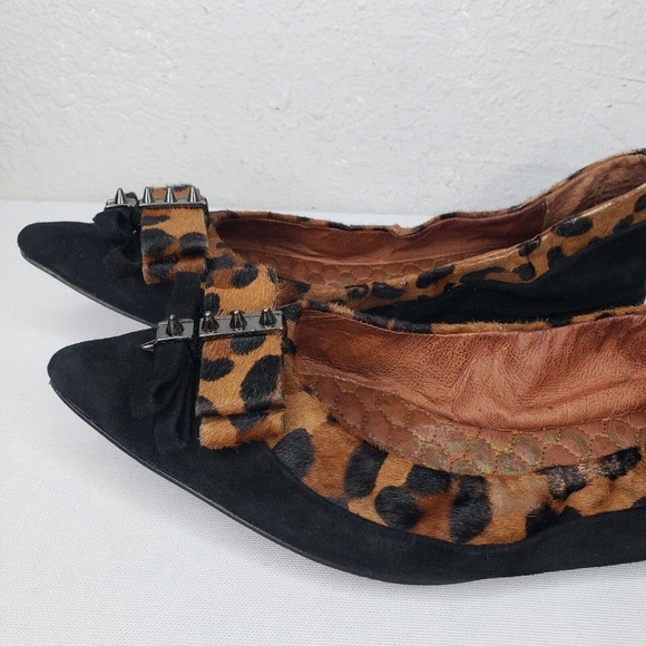 Sam Edelman Black and Animal Print Flats - Picture 7 of 13